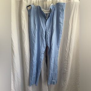 Brand New, Men’s Afazzy Linen Pants, Powder Blue, raw edge size 50